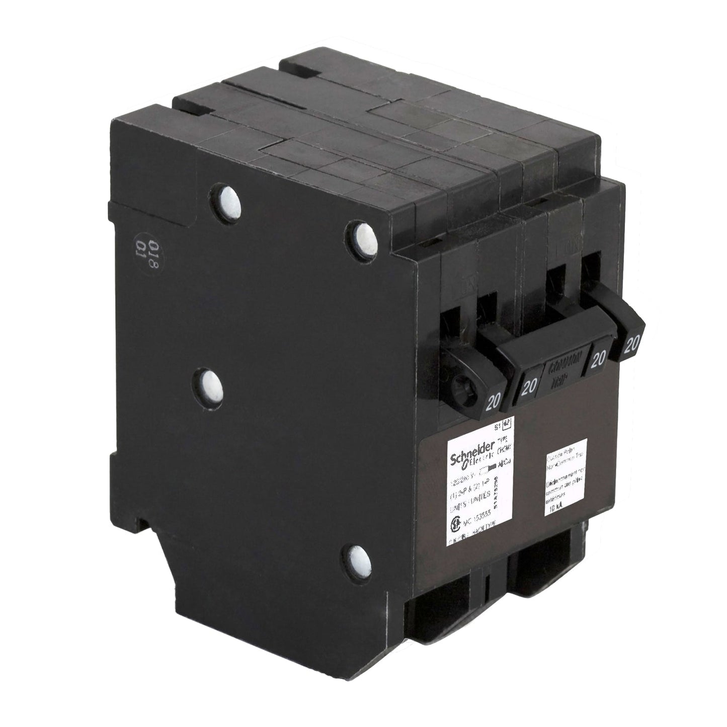 CHOMT2020220 - Schneider Electric Plug-In 240V 20A 4 pole circuit breaker 10kA@240V - Essential Electric Supply