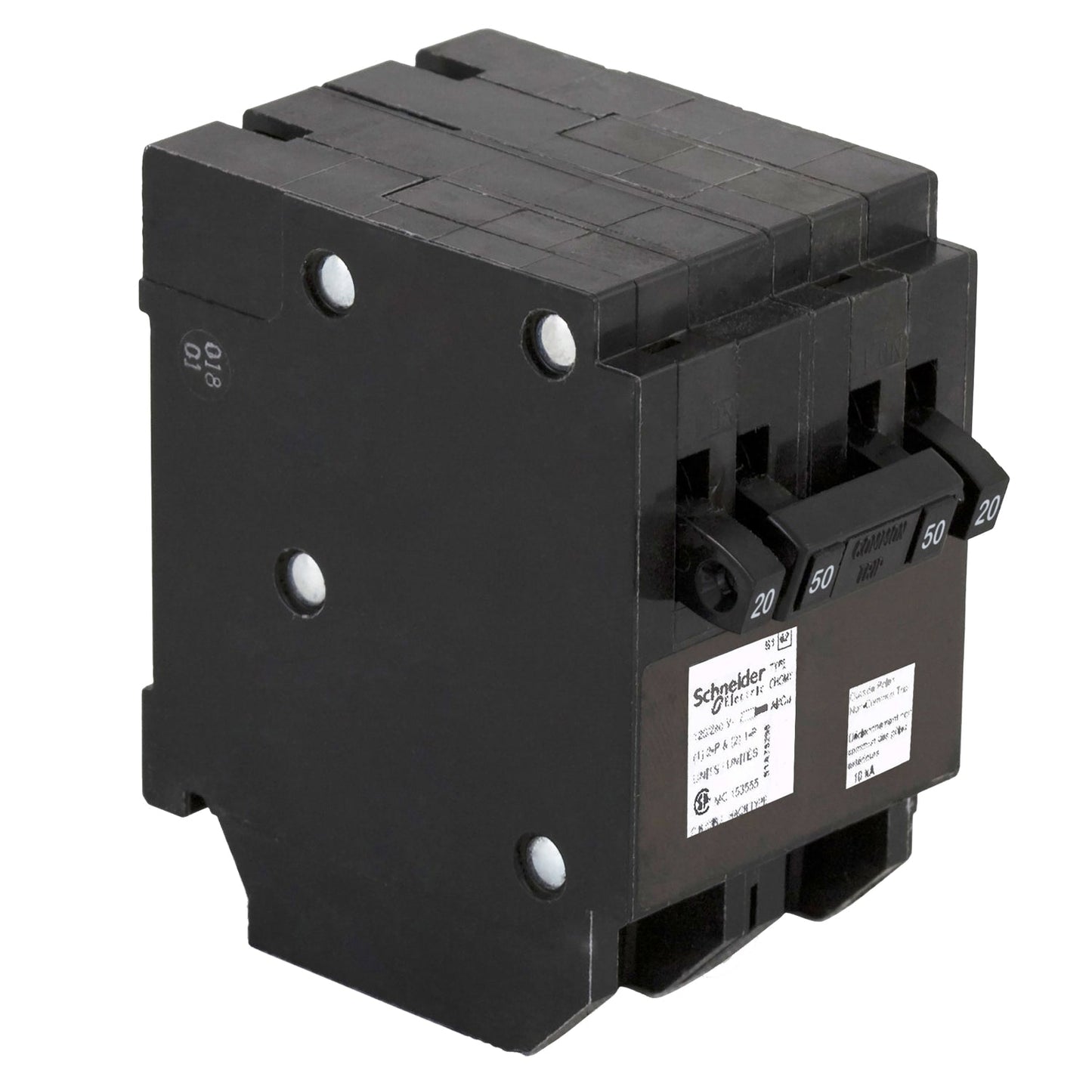 CHOMT2020250 - Schneider Electric Plug-In 240V 50A 4 pole circuit breaker 10kA@240V - Essential Electric Supply