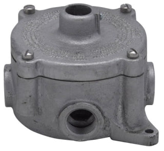 Crouse-Hinds CPS12021 Conduit Outlet Box | 1/2" and 3/4" Hub Cover Electro-Galvanized Feraloy Iron Alloy CPS