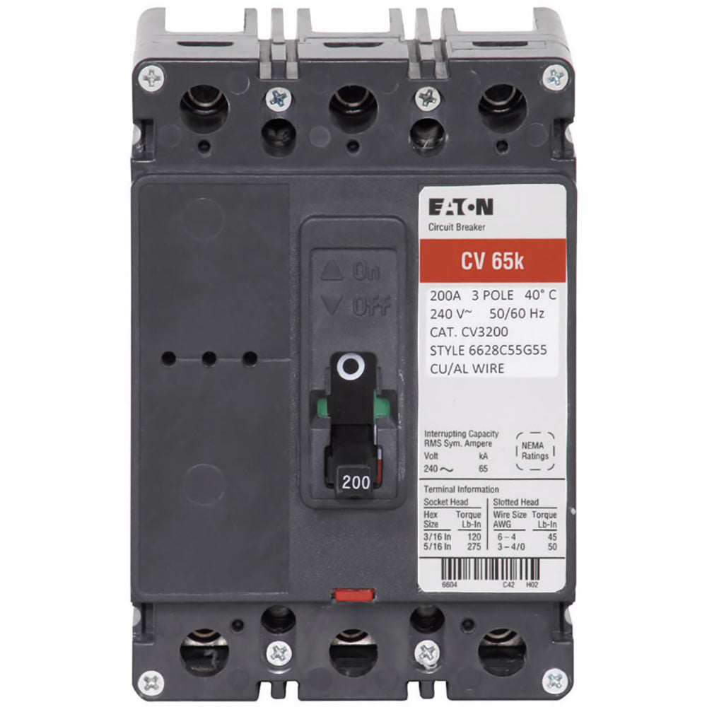 Cutler Hammer CV3175X Circuit Breaker | 240V 175A 3P 65kA@240V Bolt-On CV Series