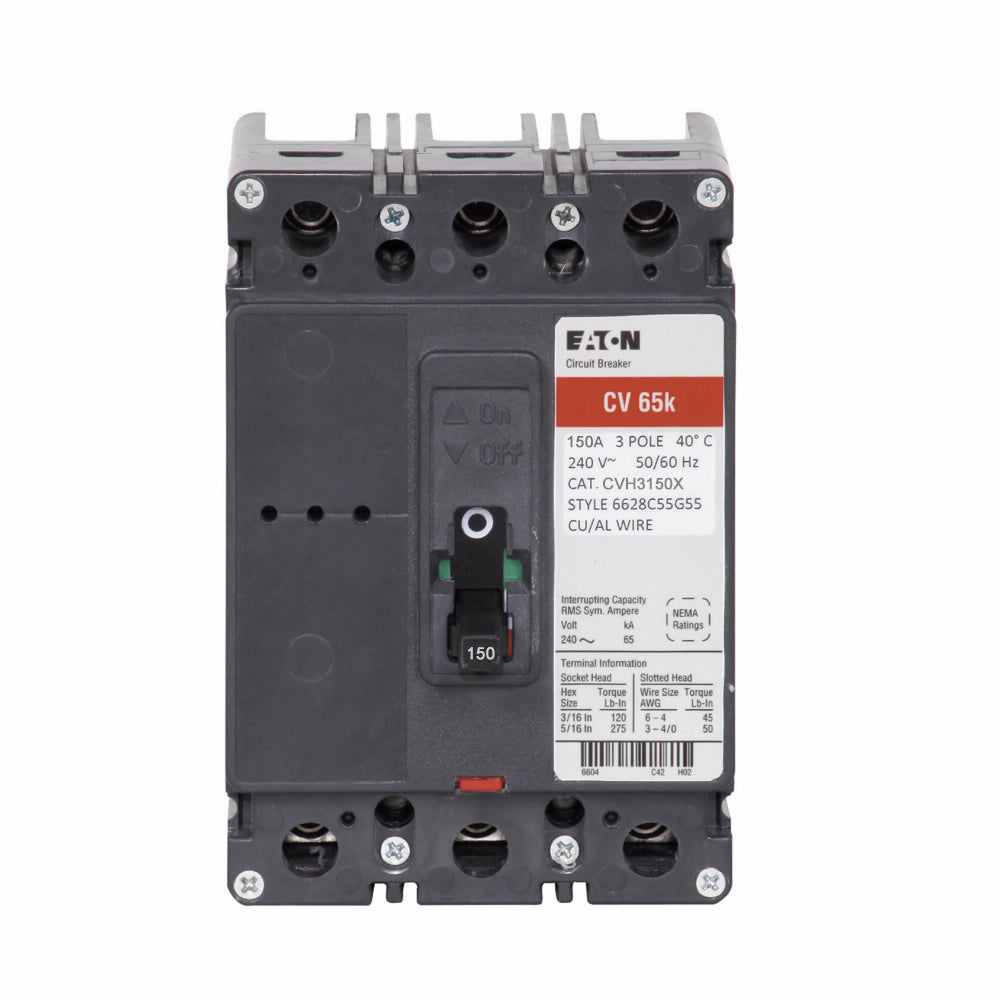 Cutler Hammer CVH3150X Circuit Breaker | 240V 150A 3P 100kA@240V Bolt-On CVH Series
