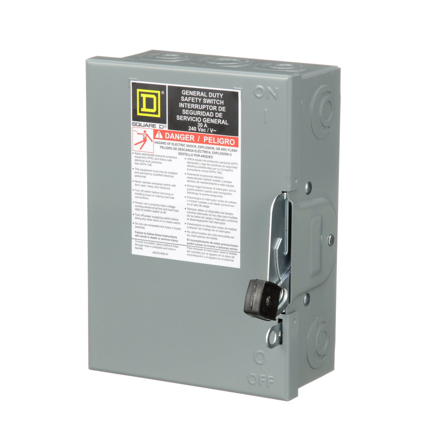 Square D DU321 Disconnect Switch 240V AC 30A 3P 3PH Series E