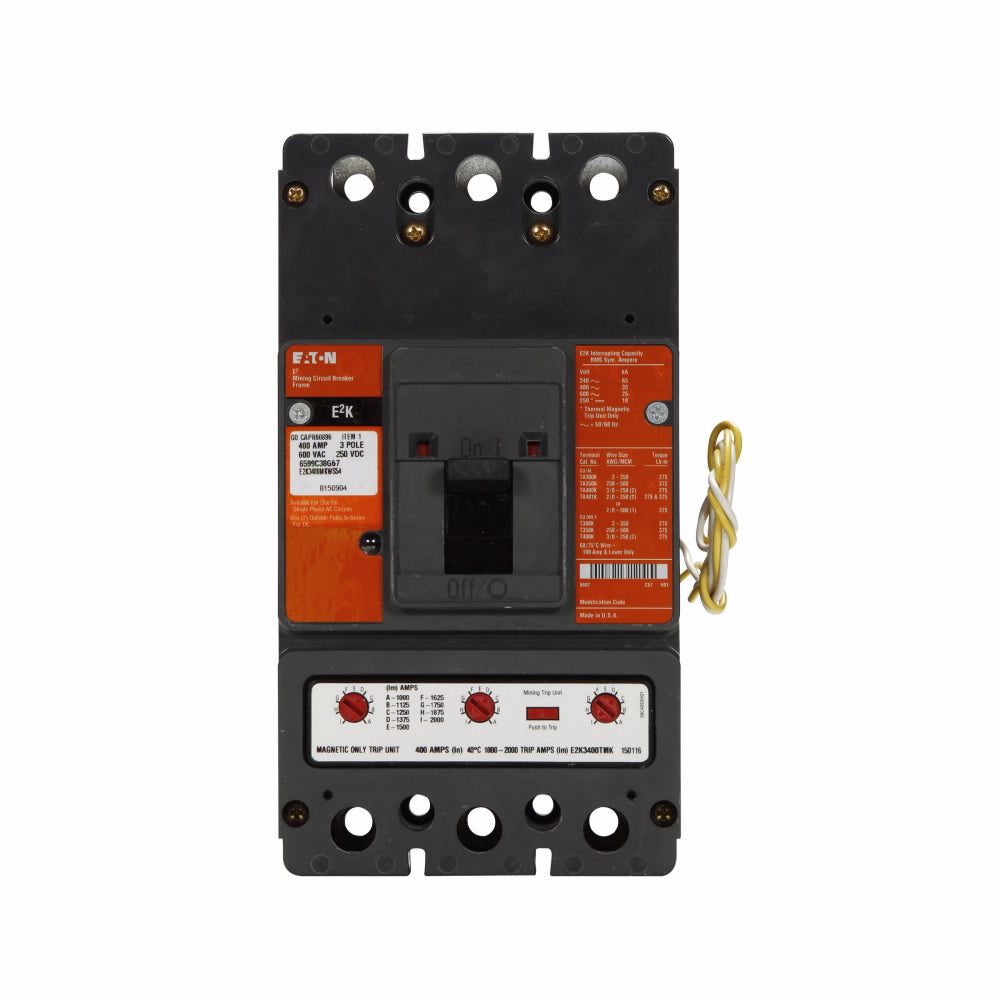 Eaton E2K3225T Circuit Breaker | 600V 3P Thermal Magnetic Series C