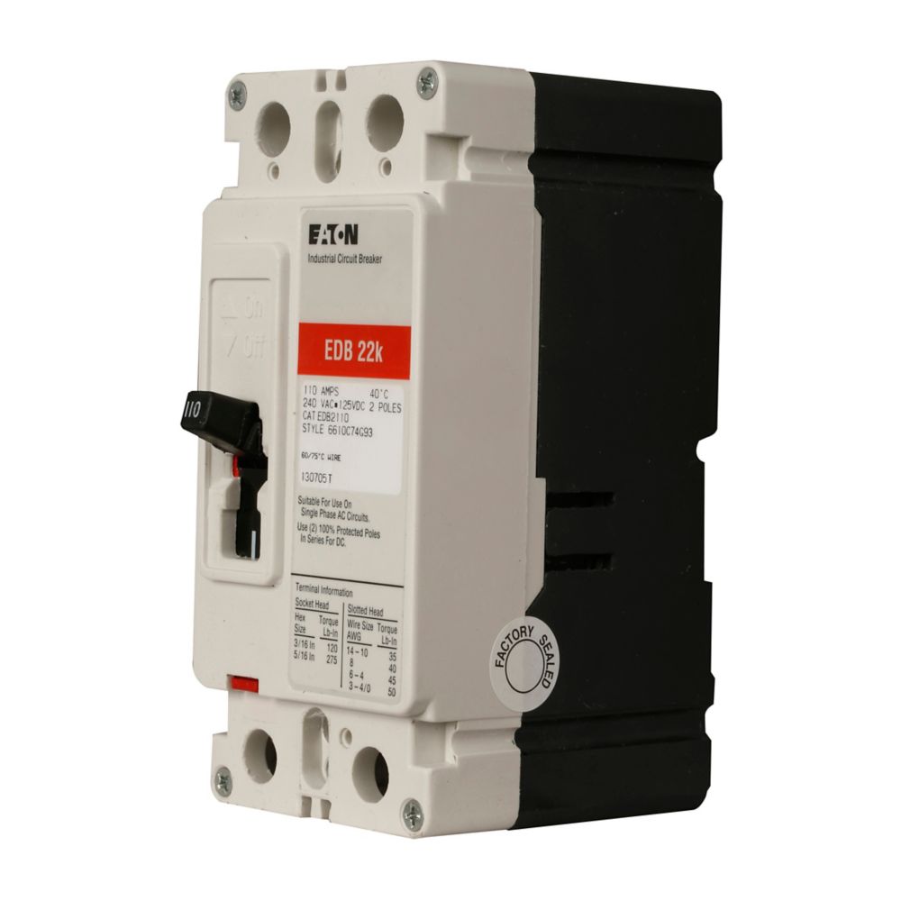 Cutler Hammer EDB2200L Circuit Breaker | 240V 25A 2P 22kA@240V Feed-Thru Series C