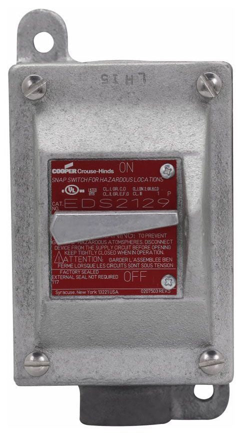 Crouse-Hinds EDS2130 Control Station Snap Switch 3-Pole 20A 120-277V 3-Way Factory Sealed