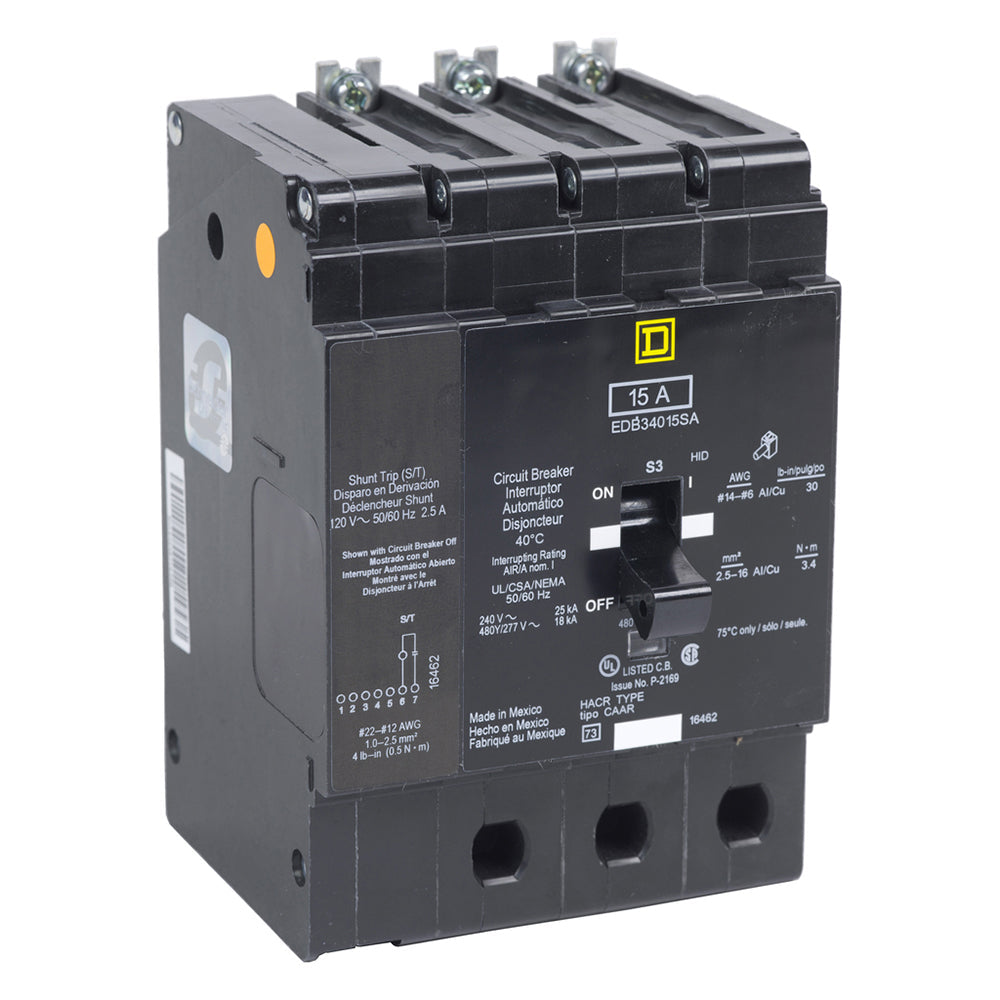 Schneider Electric EGB34015SA Circuit Breaker | 480V 15A 3P 35kA@480V Bolt-On