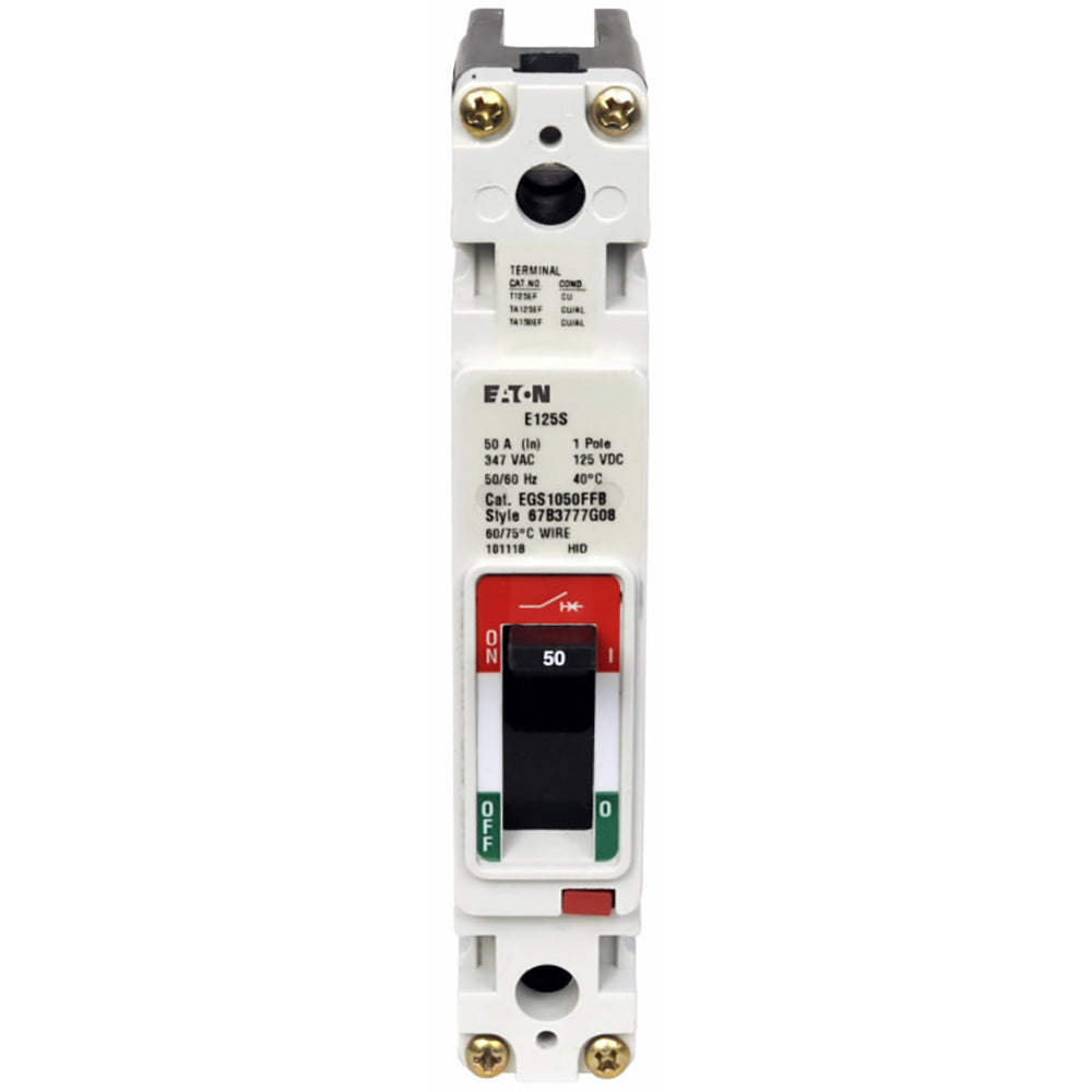 Cutler Hammer EGS1050FFB Molded Case Circuit Breaker | 240V 50A 1P 85kA@240V Bolt-On Series G