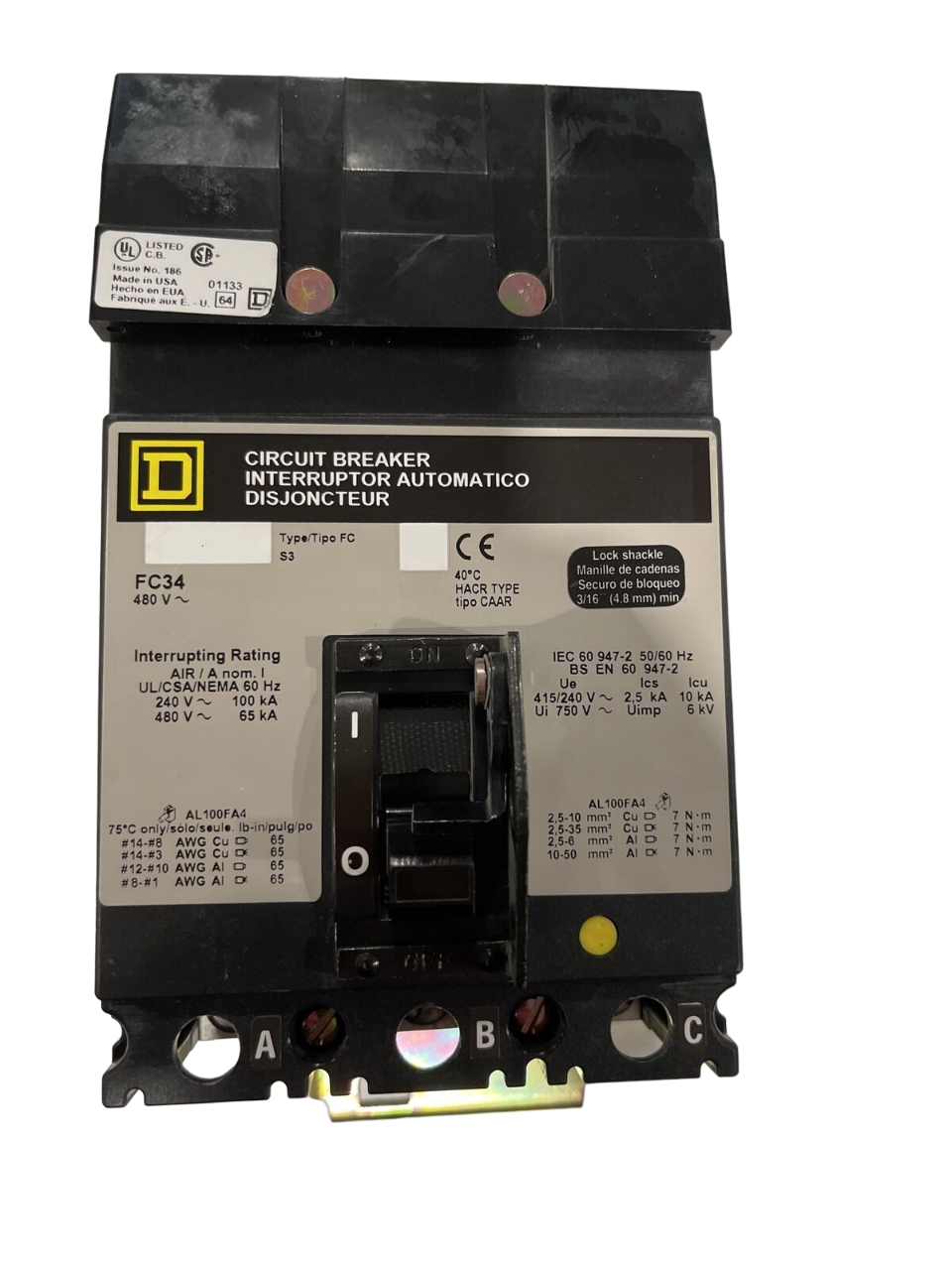 FCJ34015 Square D Molded Case Circuit Breaker FCJ Series 15A 480V - Essential Electric Supply