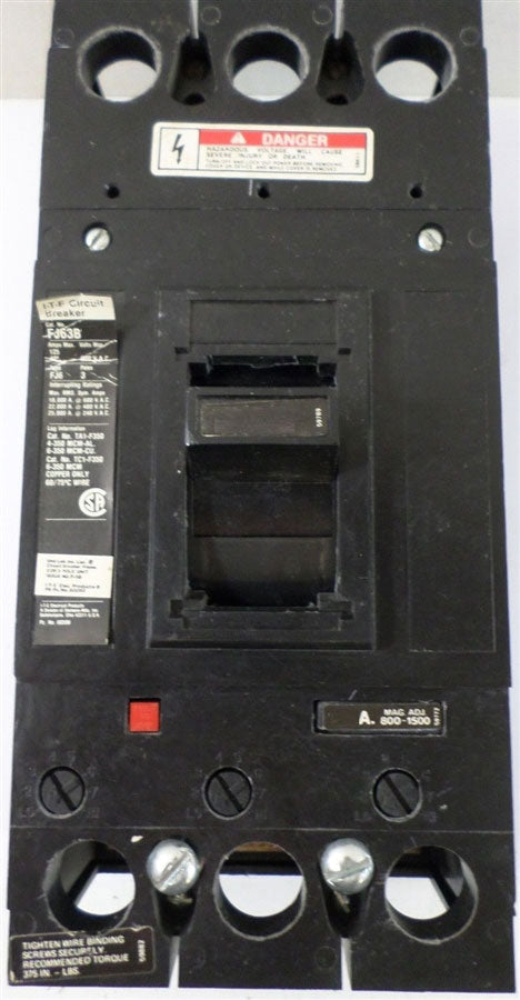 Siemens FJ63B125 Circuit Breaker | 600V 125A 3P 18kA@480V Bolt-On FJ Series