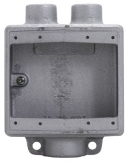 Crouse-Hinds FSD212 Condulet FS Device Box Shallow 2-Gang D-Shape 3/4" Hubs