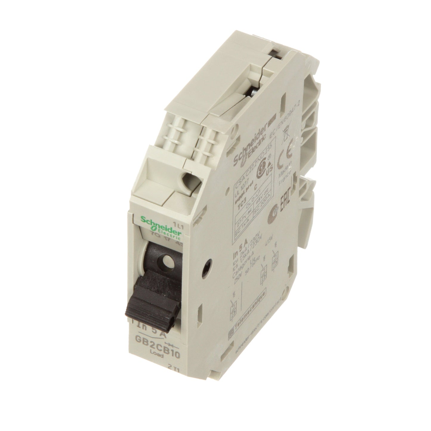 Square D GB2CB10 Circuit Breaker | 277V 5A 1P 3kA@110V Plug-In