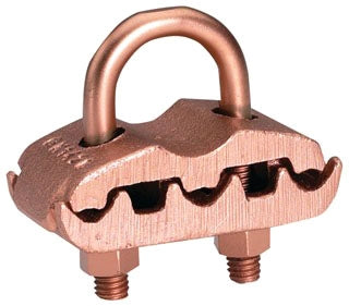Burndy GK1729 Copper Alloy Grounding Clamp | Fits 1-5/8" to 1-7/8" Rod 2/0 Sol to 250 kcmil Cables