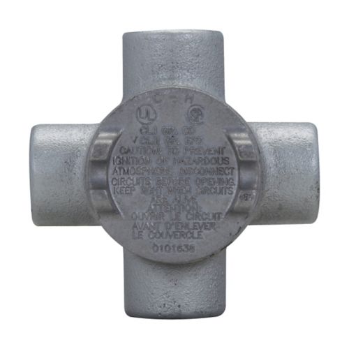 Crouse-Hinds GUAX14 Conduit Outlet Box | 2" Cover Feraloy Iron GUA