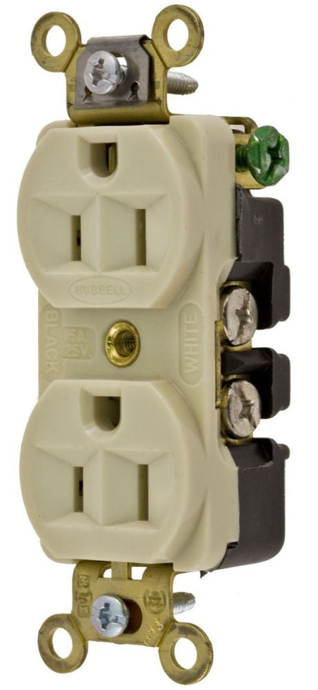 Hubbell HBL5252I Industrial Duplex Receptacle | 15A 125V NEMA 5-15R
