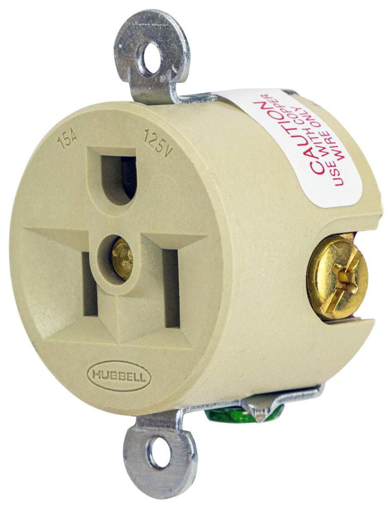 Hubbell HBL5258I Receptacle | 15A 125V NEMA 5-15R