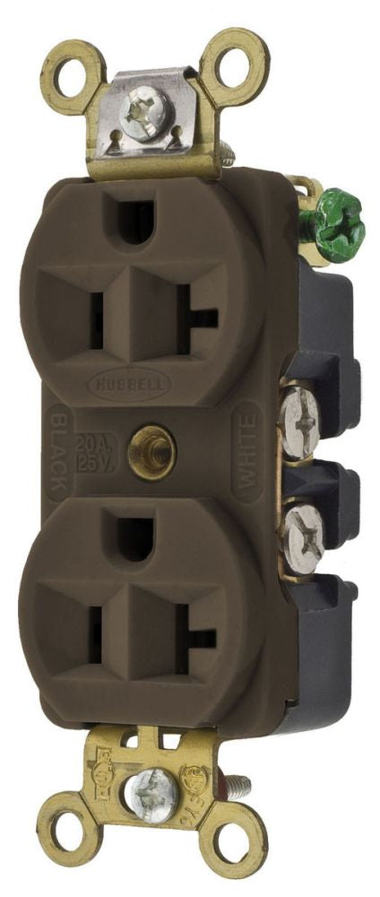 Hubbell HBL5352BK Industrial Duplex Receptacle | 15A 125V 2P3W HBL5352 Series