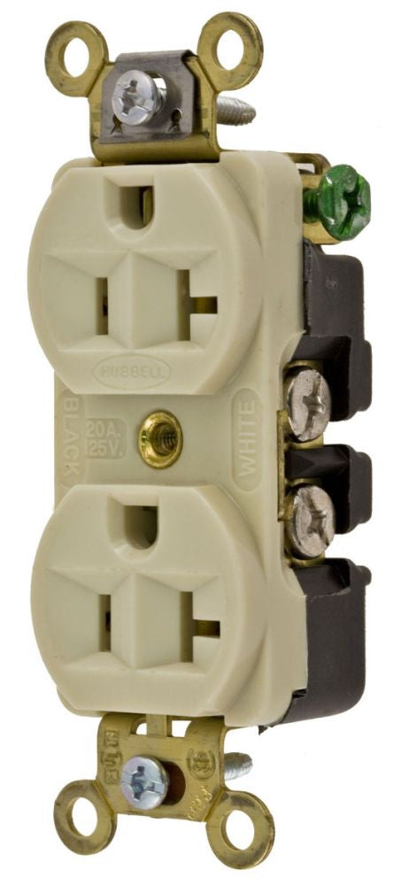 Hubbell HBL5352I Industrial Duplex Receptacle | 15A 125V 2P3W HBL