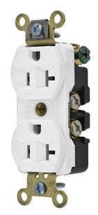 Hubbell HBL5352W Duplex Receptacle 20A 125V 2P3W Grounding