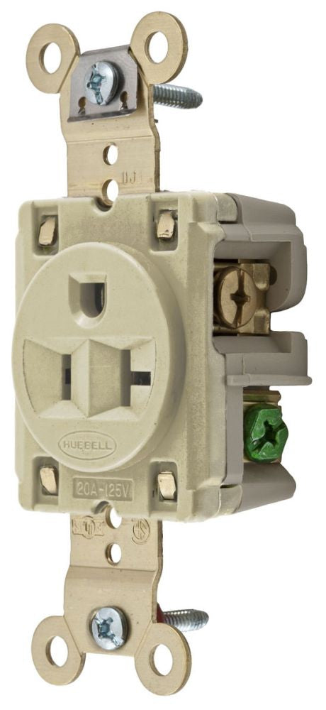 Hubbell HBL5361I Conduit & Fittings | 20A 125V 2-pole 3-wire NEMA 5-20R HBL