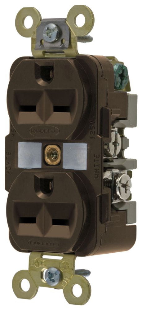 Hubbell HBL5662 Straight Blade Duplex Receptacle | 15A 250V 2P3W Industrial-Grade