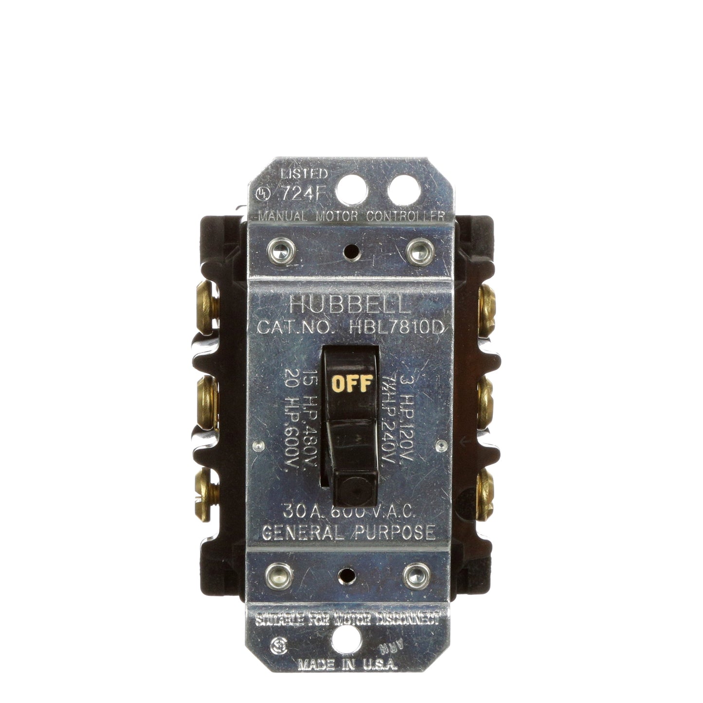 Hubbell HBL7810D Disconnect Switch | 600V 28A 3P 42kA@600V FAP