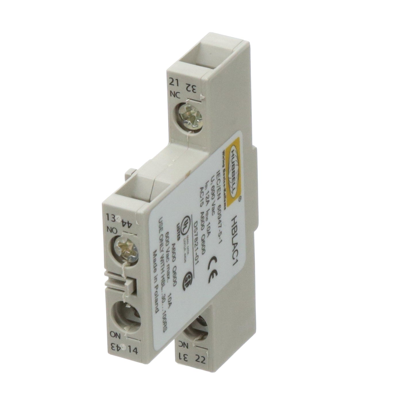 Hubbell HBLAC1 Motor Control Part And Accessory Compatible Frames SSD SHD SSF SHF