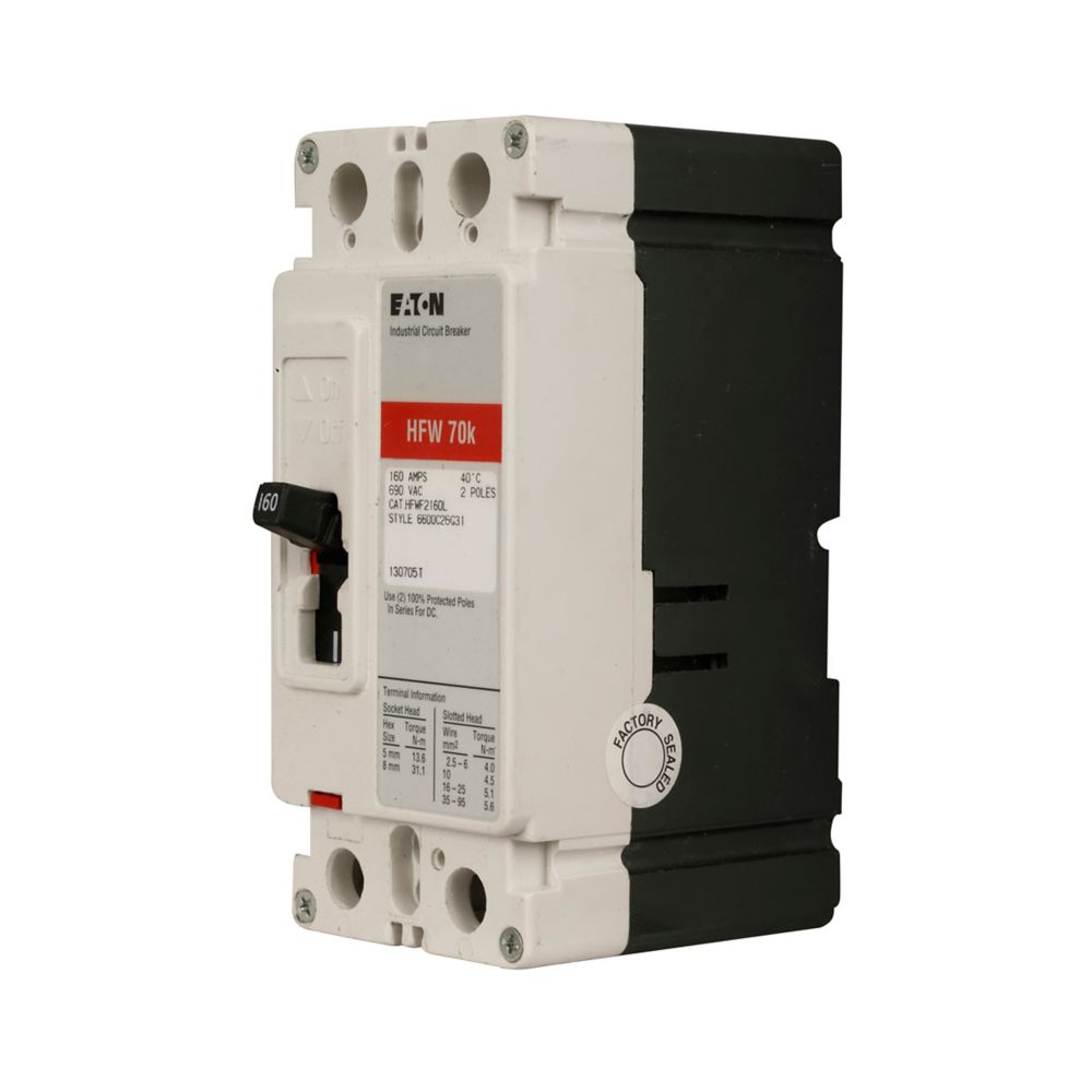 Cutler Hammer HFWF2050L Circuit Breaker | 690V 50A 2P 70kA@415V Feed-Thru Series C IEC