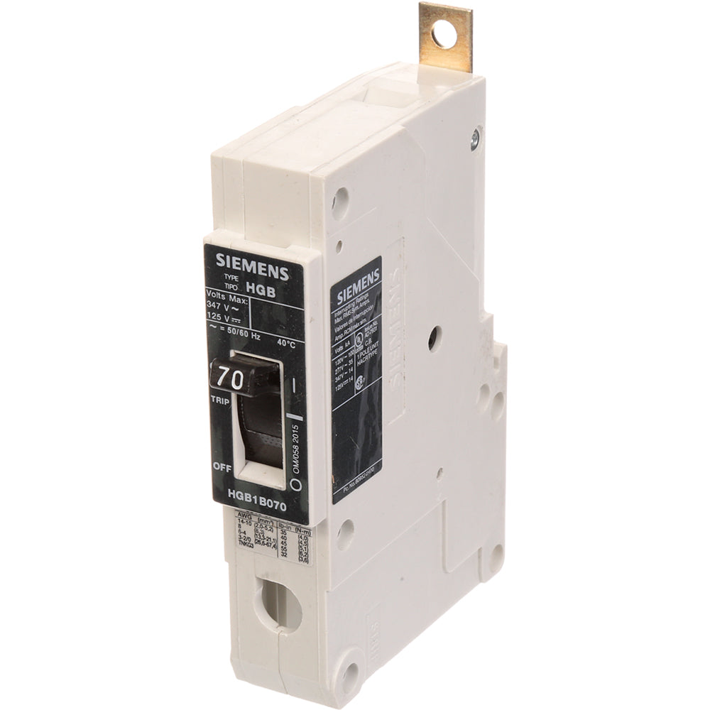 Siemens HGB1B070B Circuit Breaker | 347V 70A 1P 35kA@277V Bolt-On VL Series