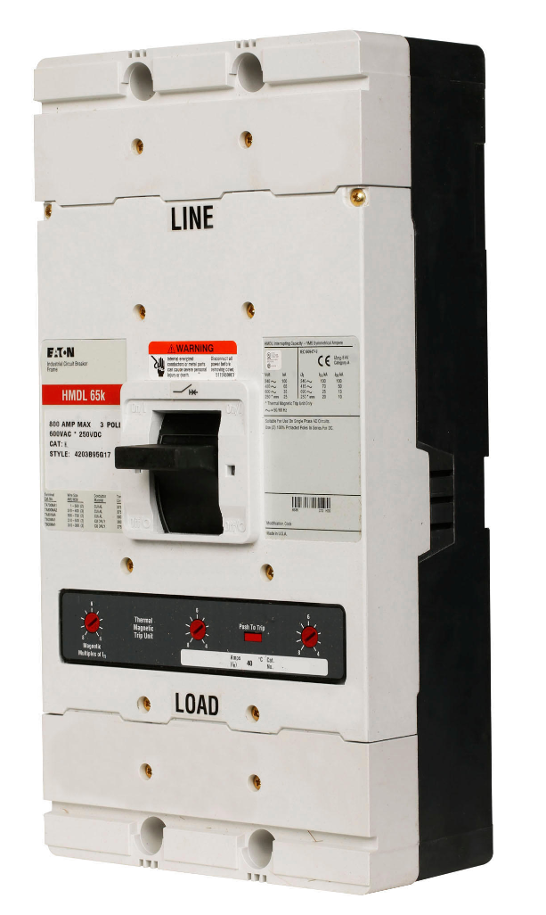 Cutler Hammer HMDL3500 Circuit Breaker | 600V 500A 1P 65kA@480V Plug-In Series C