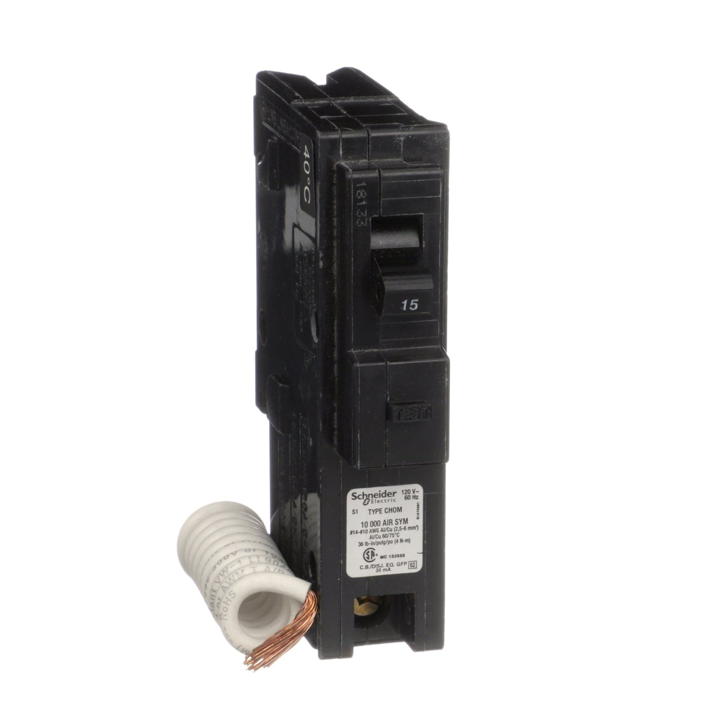 Square D HOM115EPD Circuit Breaker | 120V 15A 1P 10kA@120V HOMELINE