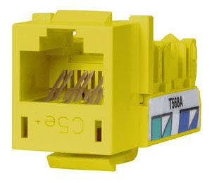 Hubbell HXJ5EY Modular Jack Category 5e QuickLace Termination XCELERATOR