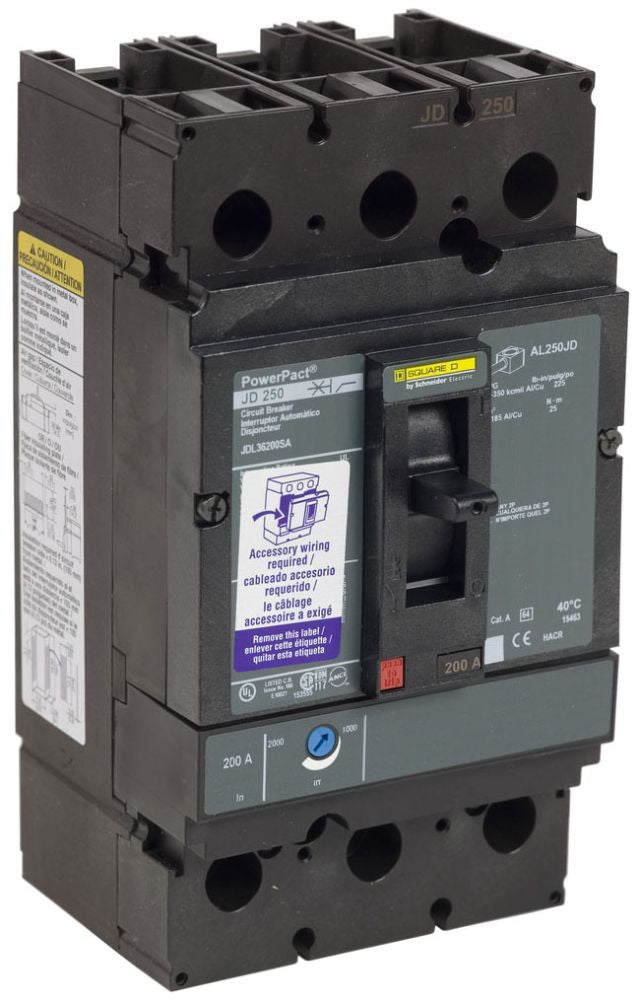 JDL36250C - Square D Feed-Thru 250 Amp 3 Pole Circuit Breaker - Essential Electric Supply