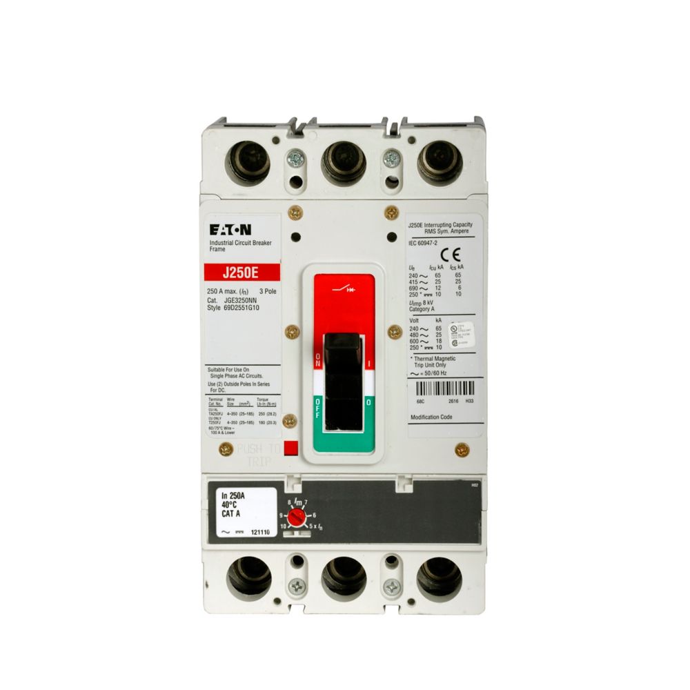 Cutler Hammer JGE3100AAG Circuit Breaker | 600V 100A 3P 25kA@480V Feed-Thru Series G