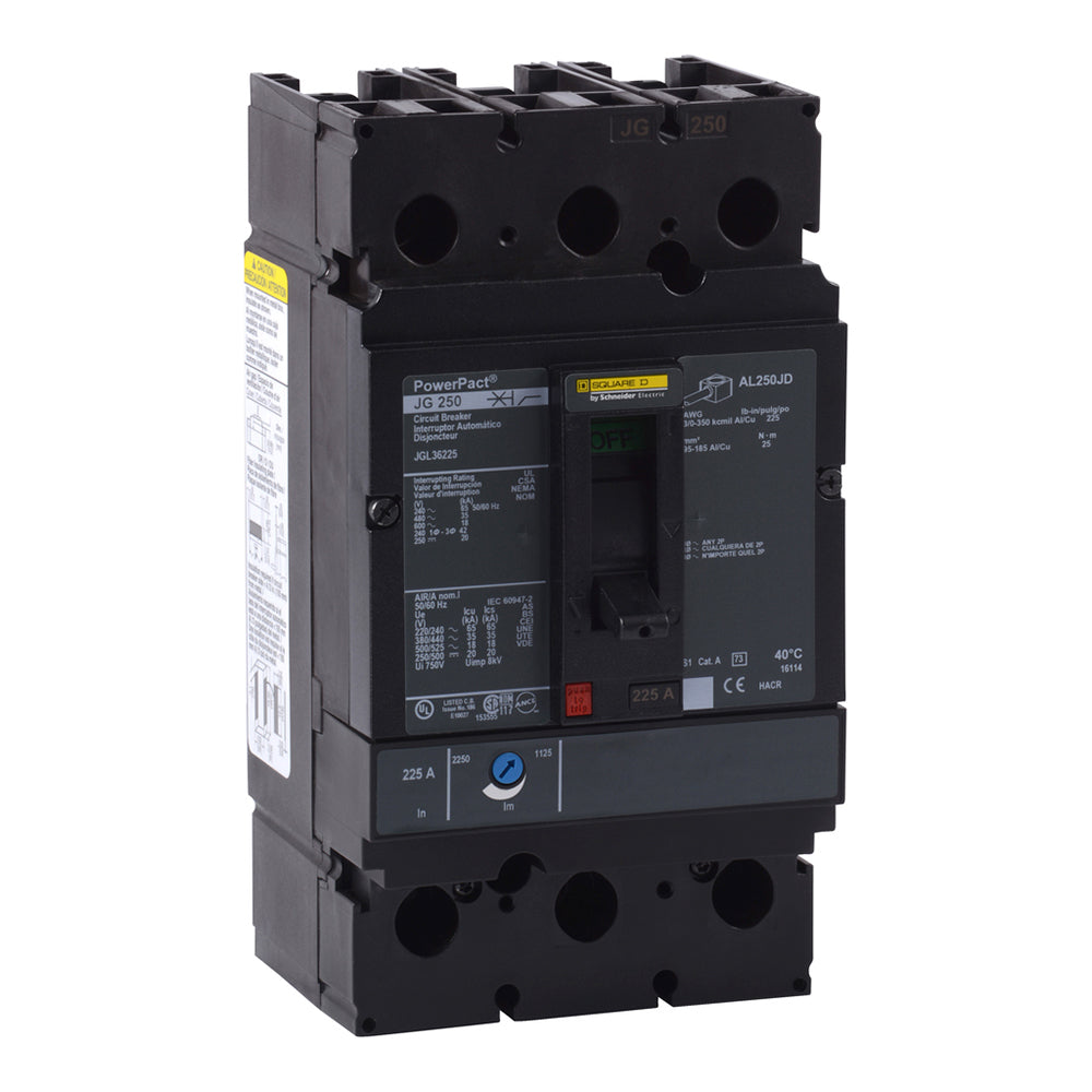 Square D JGL36175C Circuit Breaker | 600V 175A 3P 35kA@480V Feed-Thru Powerpact