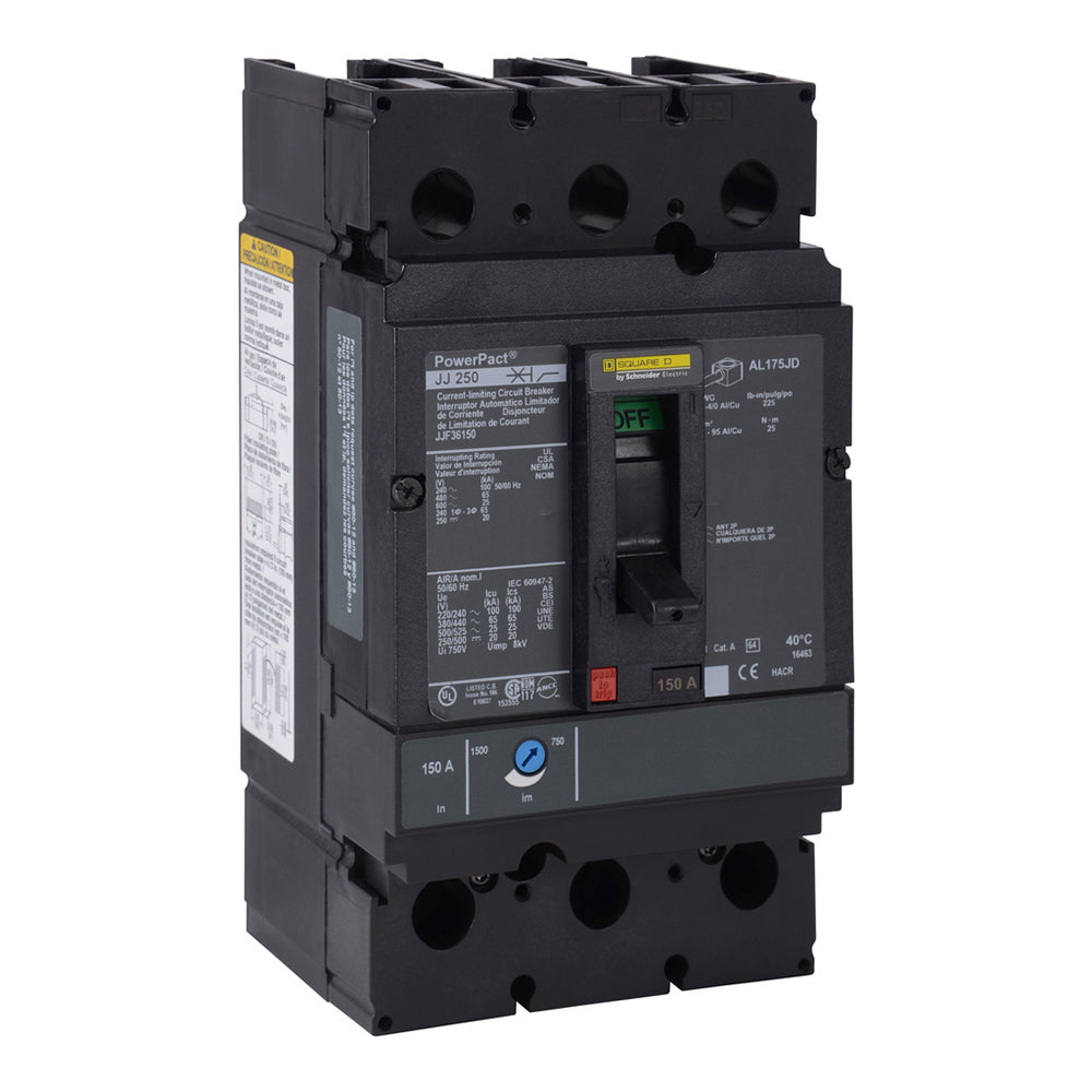 Square D JJL26200 Circuit Breaker | 600V 200A 2P 65kA@480V Feed-Thru Powerpact