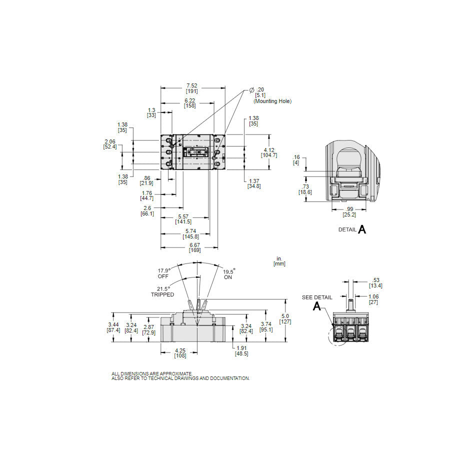 Square D JLL36150 Circuit Breaker | 600V 150A 3P 100kA@480V Feed-Thru JLL Powerpact