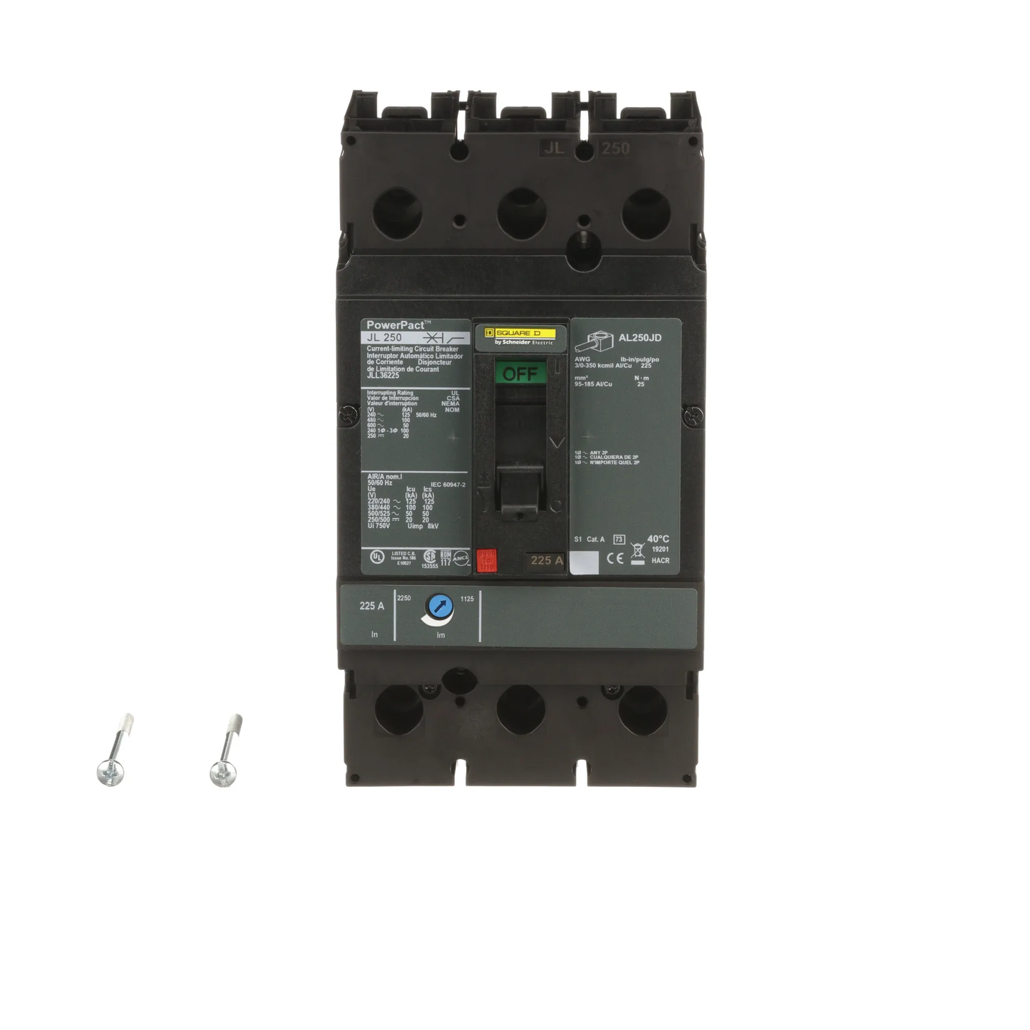 Square D JLL36225 Circuit Breaker | Powerpact JLL 600V 225A