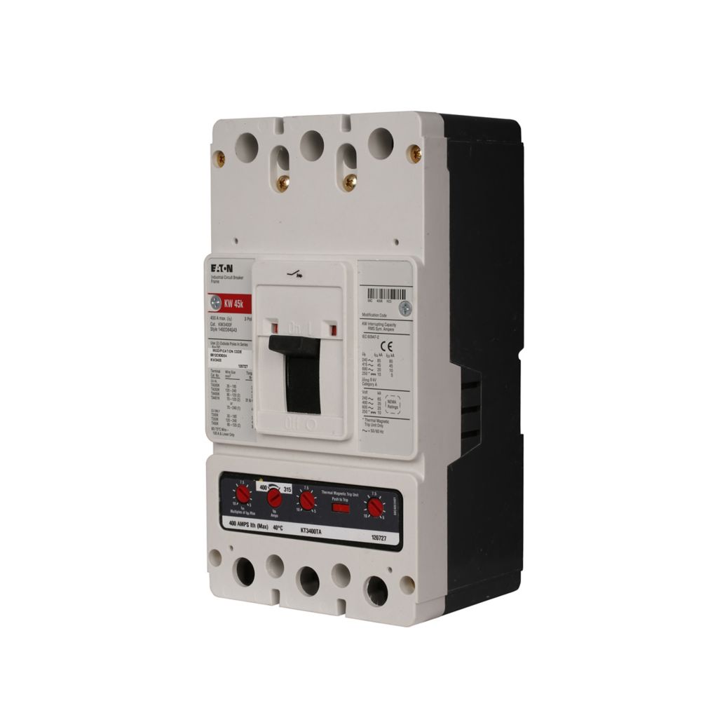 Eaton KW3400F Circuit Breaker | 690V 400A 3P 40kA@415V Bolt-On