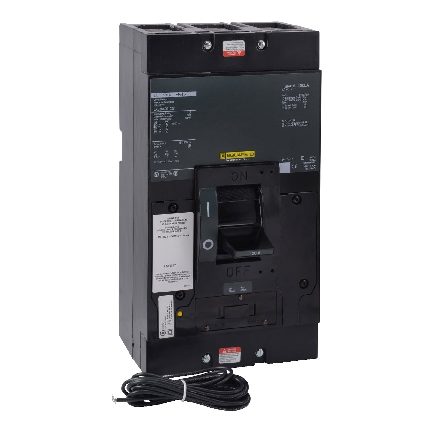 LAL363502361 - Square D Feed-Thru 600V 350A 3 pole circuit breaker 30kA@480V - Essential Electric Supply