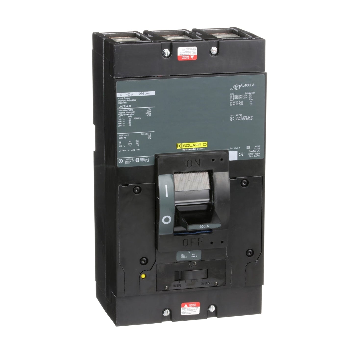 LAL3640028M - Square D Feed-Thru 600V 400A 3 pole circuit breaker 30kA@480V - Essential Electric Supply