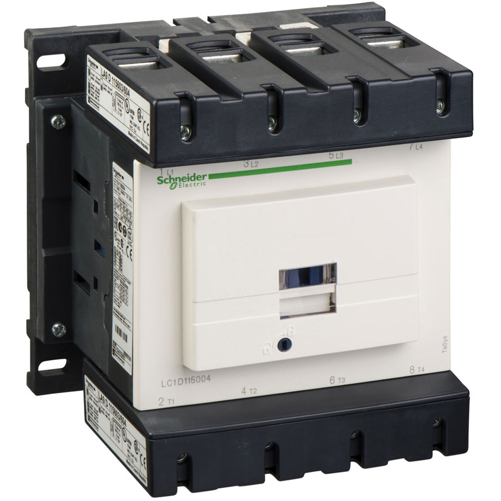 Schneider Electric LC1D115004G6 Contactor 4P 690V 200A 120V Coil TeSys D