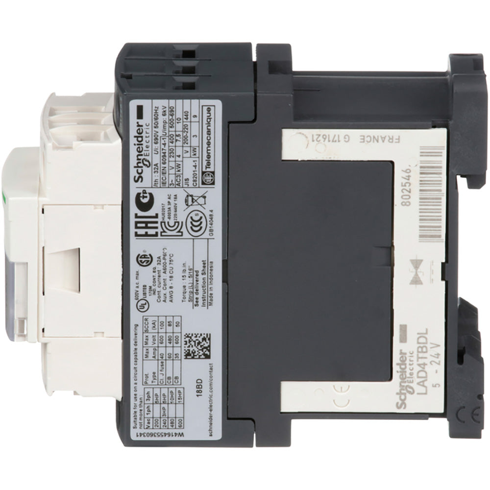 Schneider Electric LC1D18BD Contactor 3 pole 600V 32A 24V coil LC1D