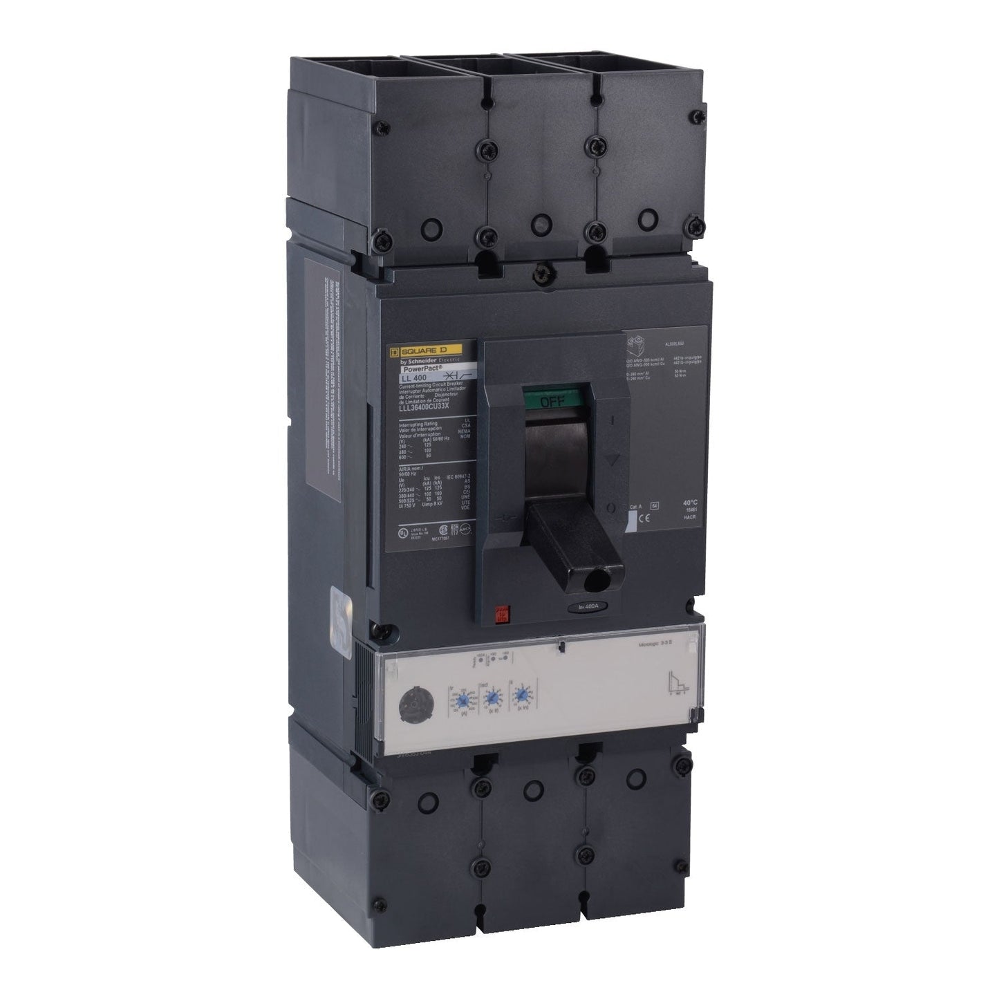 Square D LDL36600U33X Circuit Breaker | 600V 600A 3P 18kA@480V Feed-Thru Powerpact