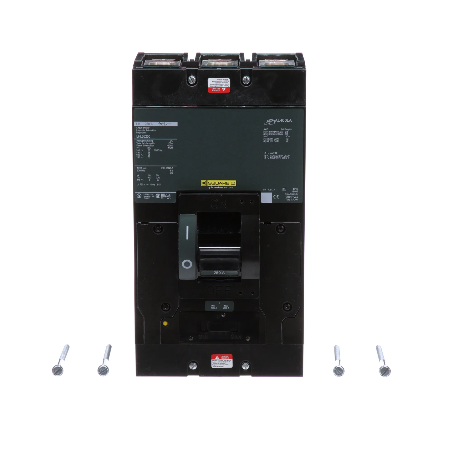 Square D LHL36250 Circuit Breaker | 600V 250A 3P 35kA@480V Feed-Thru LHL Series