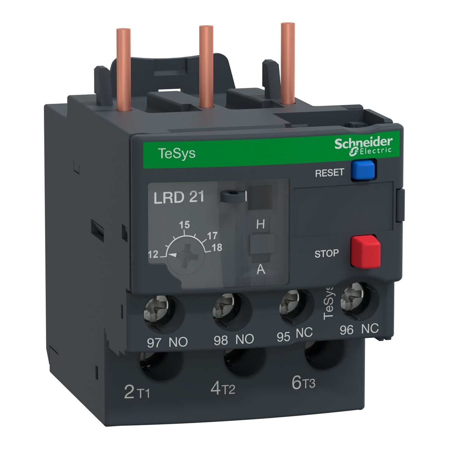 Square D LR3D21 Thermal Overload Relay | 12 to 18A Class 10A TeSys Deca
