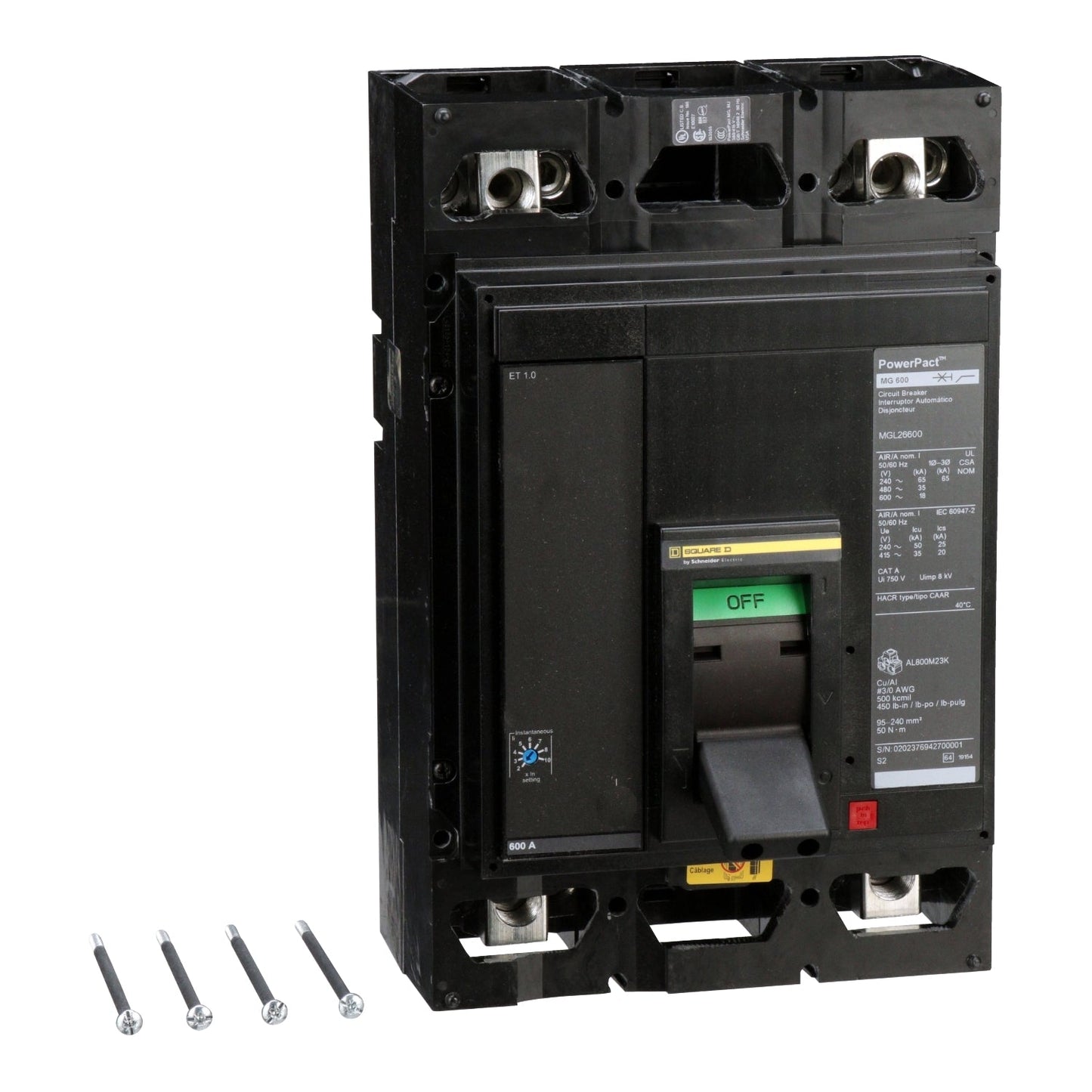 Schneider Electric MGL26600 Circuit Breaker | Powerpact MGL 600V 600A