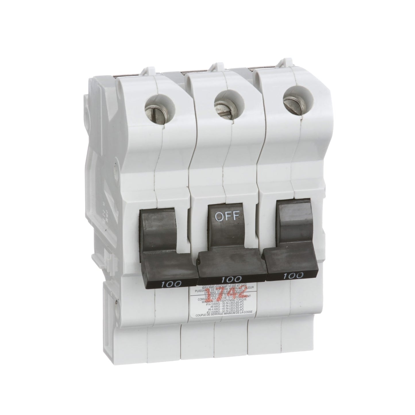 NA3P100 - Federal Pioneer Plug-In 240V 100A 3 pole circuit breaker 10kA@240V - Essential Electric Supply