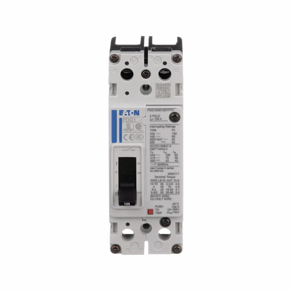 Eaton PDG12M0030TFFJ Circuit Breaker | 600V 30A 2P 65kA@480V Feed-Thru Power Defense
