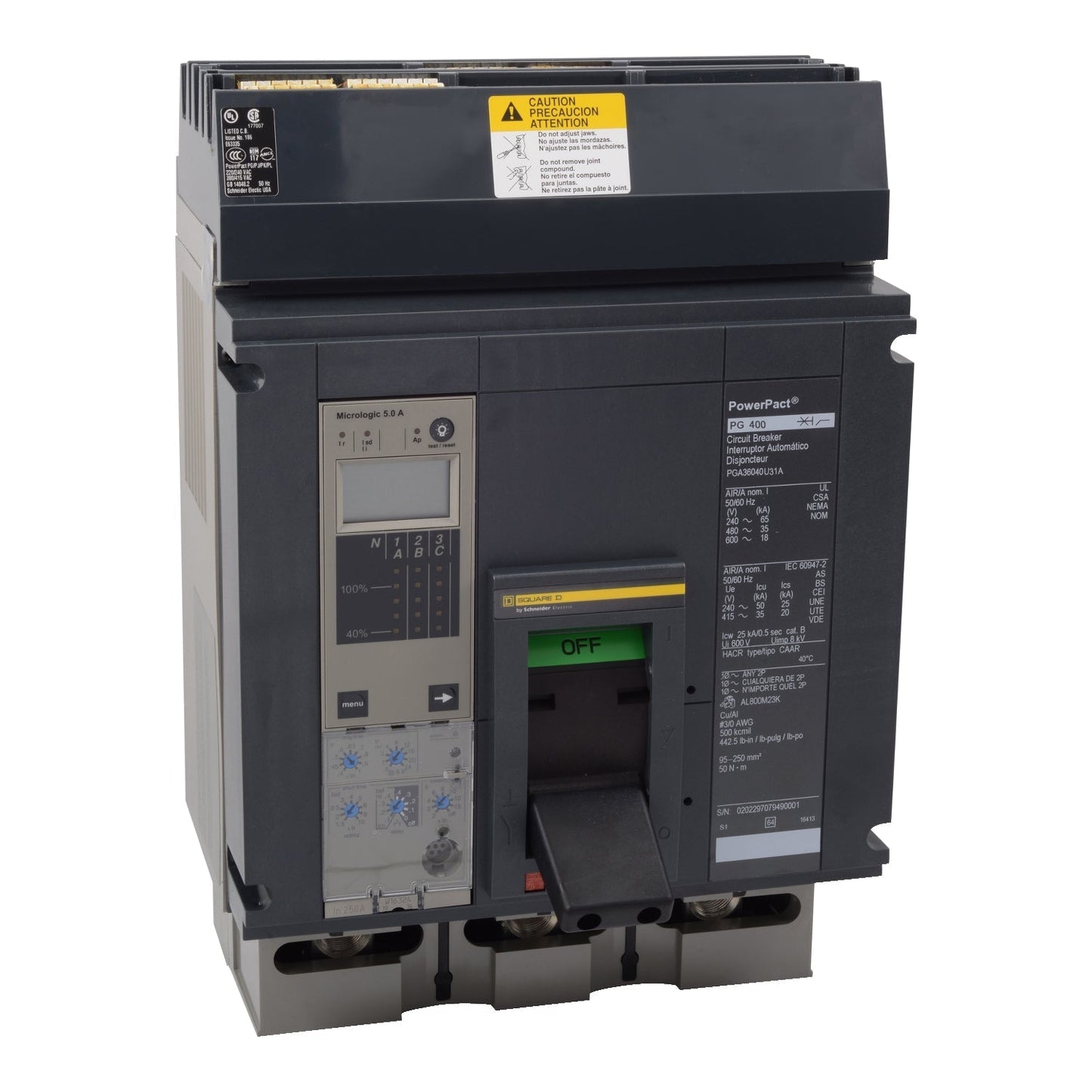 Square D PKA36040U31A Circuit Breaker | Powerpact PKA 600V 400A