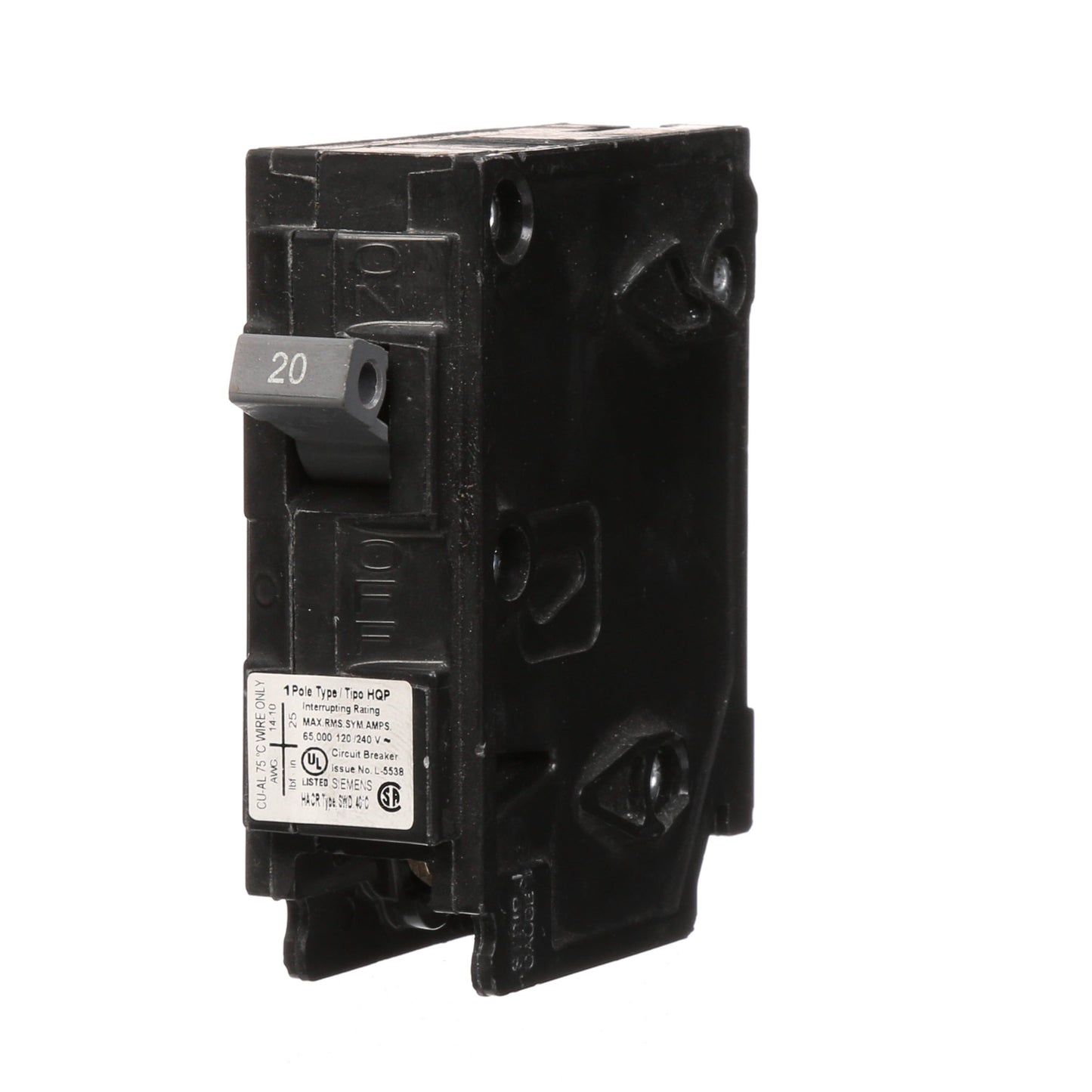 Siemens Q120HH Circuit Breaker | 120V 20A 1P 65kA@120V Plug-In Q Series